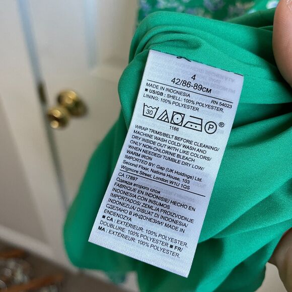 Banana Republic Green floral Asymmetric Hem Dress Size 4 sleeveless - Picture 7 of 9